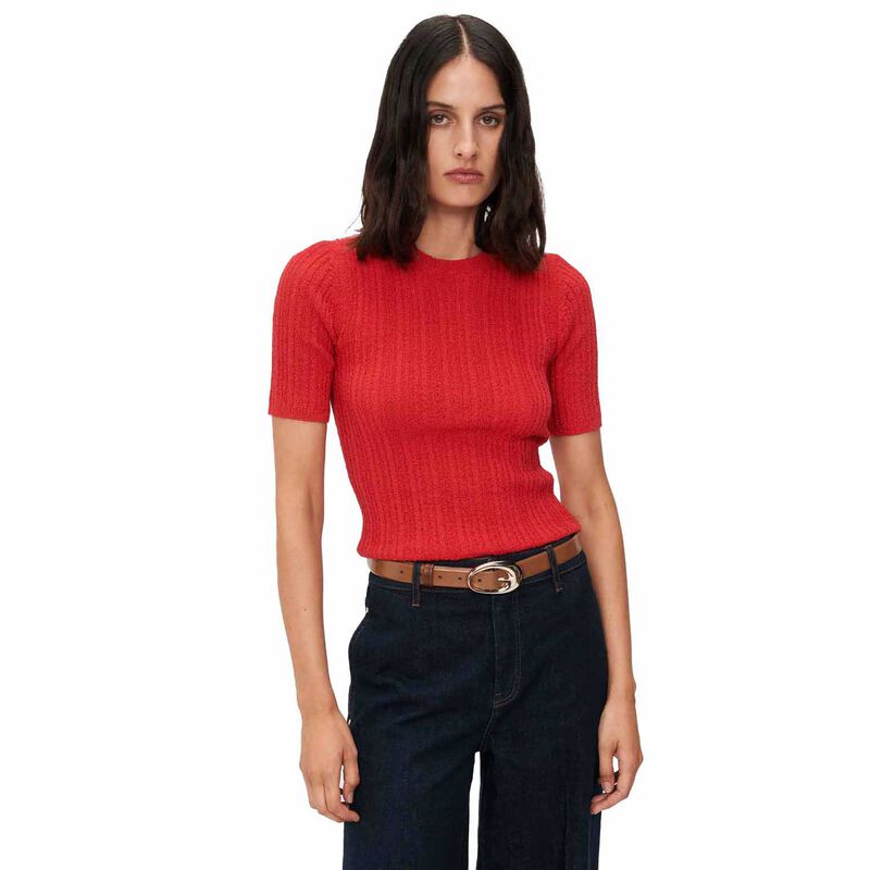 Veronika Maine Short Sleeve Boucle Knit image number 3
